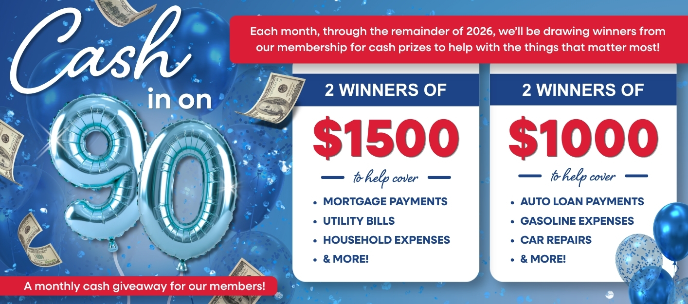 Cash in on 90 Sweepstakes
